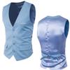 Dressnu Men's vest Slim solid color groomsmen vest Light blue 2XL view 2
