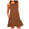 XUNRYAN Dresses Women Summer Dress 2023 Casual Swing T Shirt Dresses Beach Cover Up Loose Flowy Tank Dress with Pockets Coffee view 2