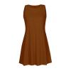 XUNRYAN Dresses Women Summer Dress 2023 Casual Swing T Shirt Dresses Beach Cover Up Loose Flowy Tank Dress with Pockets Coffee view 3