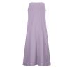 2026 Summer Dresses Women Casual Linen Plus Size Sleeveless Tank Dress Flowy Maxi Long Beach Sundress with Pockets Purple view 3