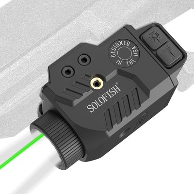 Solofish 800lm Pistol Light Laser Combo with Adjustable Rail, Shockproof Green Laser Sight and Gun Light with Strobe Function, Rechargeable