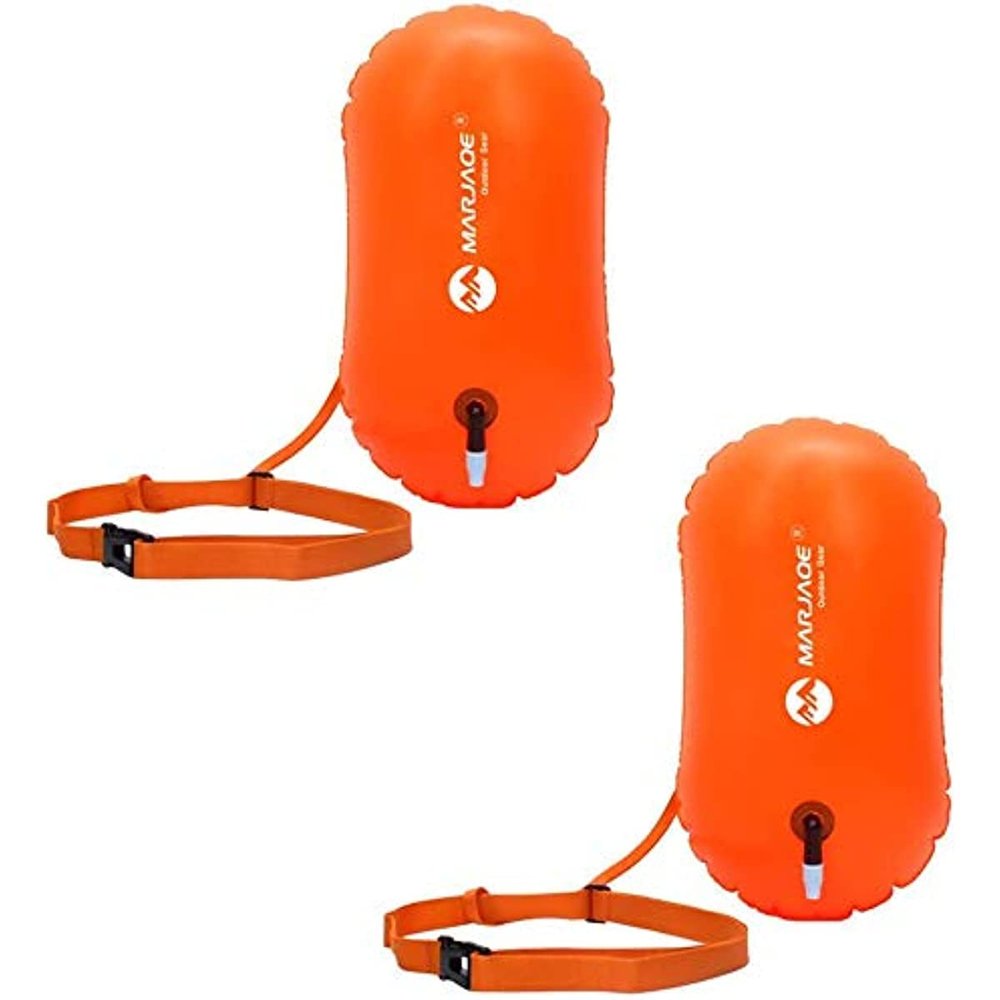 2 Pack Swim Buoy Safety Tow Float for Adults - Waterproof & Inflatable - Perfect for Open Water Swimming Training