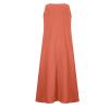 2026 Summer Dresses Women Casual Linen Plus Size Sleeveless Tank Dress Flowy Maxi Long Beach Sundress with Pockets Orange view 3