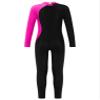 JEATHA Kids Girls Dance Unitard Rhinestones Skating Jumpsuit Long Sleeve Color Block Gymnastics Bodysuit Hot Pink 16 Years view 2
