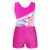 JEATHA Kids Girls Ballet Dance Outfits Gymnastics Leotard with Athletic Shorts 2-Pieces Activewear Set Rose B 14 Years view 4
