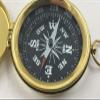 Brass Pirate Compass W/Lid, Mini Pocket Style Pendant 1.75", Set Sail view 2