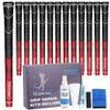 Geoleap Golf Grips Set of 13- Grips with Tapes and Grips with All Repair Kits for Choice,Hybrid Golf Club Grips All Weather Contral, High Feedback & Traction Golf Grips for Men and Women. (Red(Grips with All Repair Kits), Standard) view 1