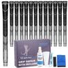 Geoleap Golf Grips Set of 13- Grips with Tapes and Grips with All Repair Kits for Choice,Hybrid Golf Club Grips All Weather Contral, High Feedback & Traction Golf Grips for Men and Women. (Grey(Grips with All Repair Kits), Midsize) view 1