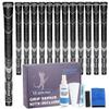 Geoleap Golf Grips Set of 13- Grips with Tapes and Grips with All Repair Kits for Choice,Hybrid Golf Club Grips All Weather Contral, High Feedback & Traction Golf Grips for Men and Women. (Black(Grips with All Repair Kits), Standard) view 1