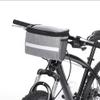 Bike Handlebar Bag, Cycling Front Storage Pouch Bag with Mesh Pocket and Reflective Stripe Bike Basket Bags Cycling Accessories view 3