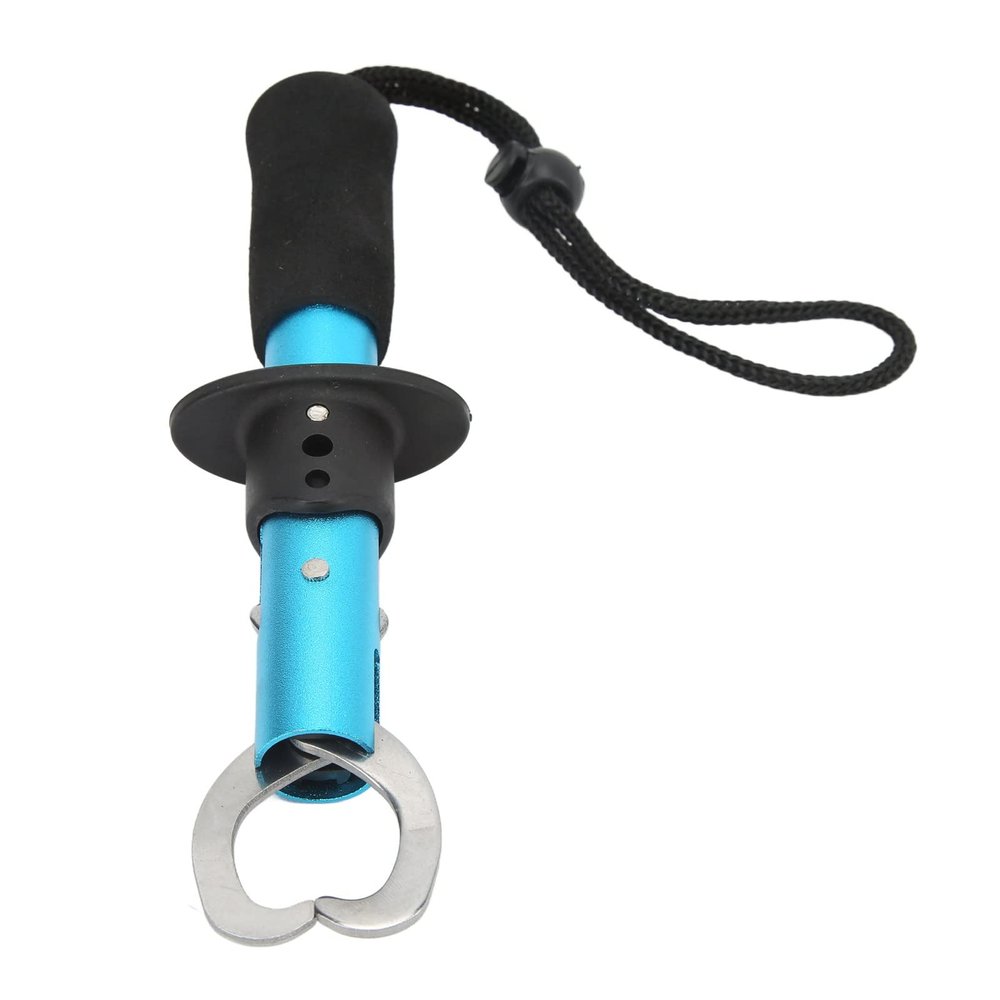 Pilipane Fish Grabber Gripper , Stainless Steel Fish Grabber , Fish Lip Grabber Gripper , Fish Grabber Stainless Steel Closed Type Jaw Handle Design Protective Coating Portable Fish Mouth Grabber(Blue)