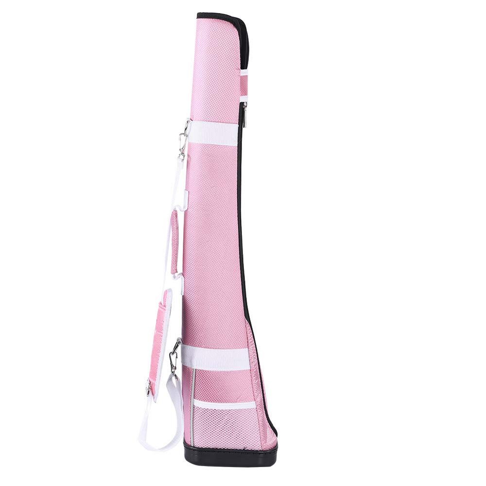 Golfer cl ub Bag, Travel Golfer cl ub Carry Bag, 2 Colors Portable Lightweight Golfer Bag with Cushioned Shoulder Strap, Nylon Long-Lasting Storage Bag for Holding Golfer cl ub (Pink)