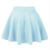 MBJ WB829 Womens Basic Versatile Stretchy Flared Casual Midi Skater Skirt S Light_Blue view 3