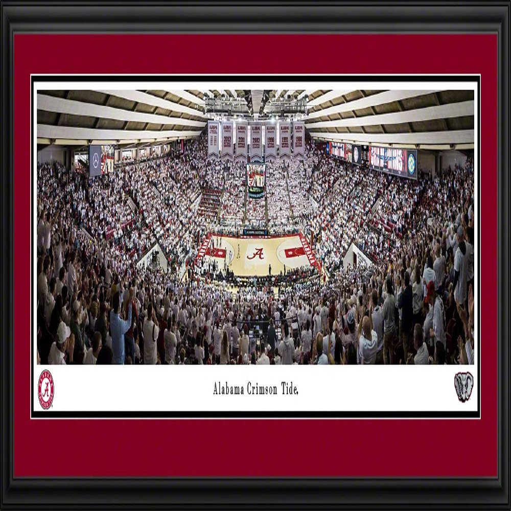 Alabama Crimson Tide Basketball - 44x18-inch Double Mat, Deluxe Framed Picture by Blakeway Panoramas