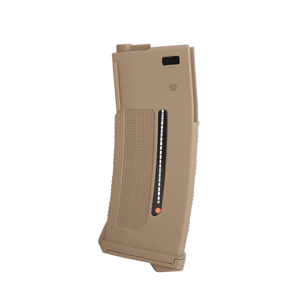 Clover Airsoft-PTS EPM1 M4 Mid Cap Magazine - 250 BB Capacity Mag - Fuel Gauge Indicator - No Rattle Magazine Design (Tan, 1 Magazine)