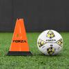 FORZA Pro 12in Tri Marker Cones - Set of 4 or 8 with Optional Rubber Bases (with Bases, Fluro Orange, Pack of 8) view 2