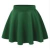 MBJ WB829 Womens Basic Versatile Stretchy Flared Casual Midi Skater Skirt L Green view 1