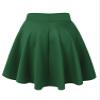 MBJ WB829 Womens Basic Versatile Stretchy Flared Casual Midi Skater Skirt L Green view 3