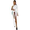 Mexico Flag Doodle Women's Dress One Shoulder Long Sleeve Stylish Split Maxi Dress Swing Dress S view 3