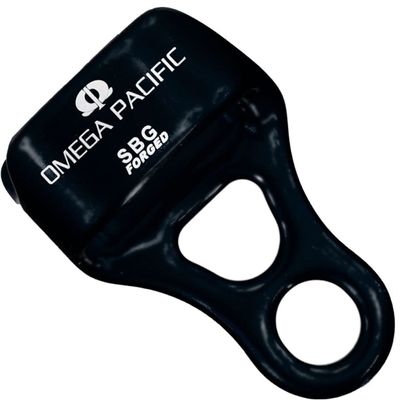 Omega Pacific SBGFG Belay/Rappel Device Adjustable Friction Belay Tool with Rigid Stem, U-Groove Channel, and Stem Wrap Hot Forged Aluminum for Versatile Rope Handling