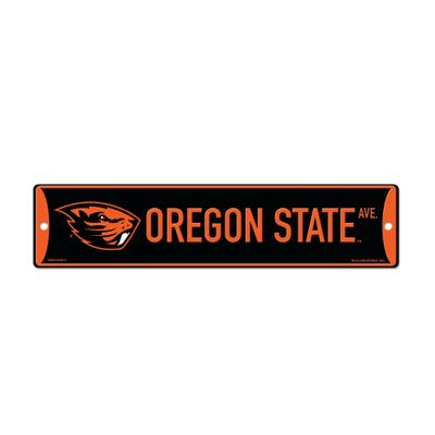 Rico Industries NCAA Oregon State Beavers Black 4" X 17" Plastic Street Sign