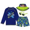 ABG Accessories Boys Paw Patrol Long Sleeves Rash Guard Swim Shorts, Glasses & Bucket Hat Kids Set Age 3T view 1