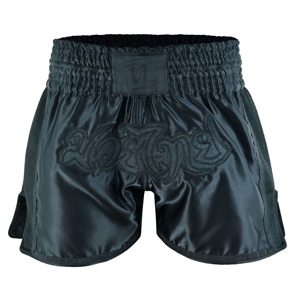 UFG PRO - Elite Series Muay Thai Short - Boxing MMA Muay Thai Training & Fight (as1, Alpha, s, Regular, Regular, All Black)