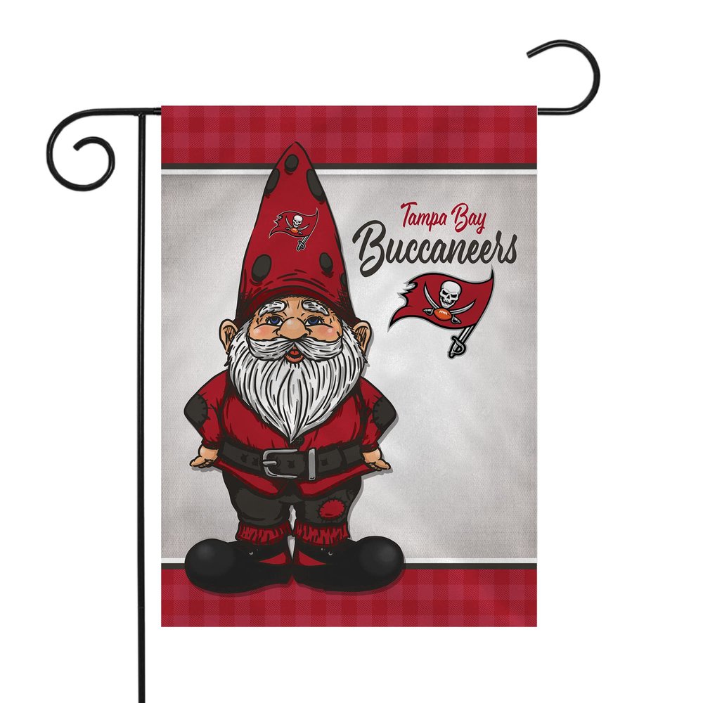 Rico Industries NFL Football Tampa Bay Buccaneers Gnome Spring 13" x 18" Double Sided Garden Flag