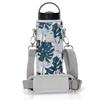 Made Easy Kit Neoprene Water Bottle Carrier Holder with Adjustable Shoulder Strap for Insulating & Carrying Water Container Canteen Flask Available in 5 Sizes (Green Gray House Floral, M (16oz-22oz)) view 1