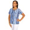 Alfred Dunner Women's Animal Stripe Tee Size S Navy/White view 3