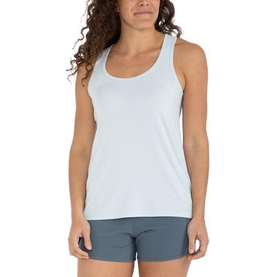 Free Fly Women's Motion Racerback Tank - Moisture Wicking Bamboo Viscose Breathable Active Tank with Sun Protection UPF 50+ - Tide Pool, Small