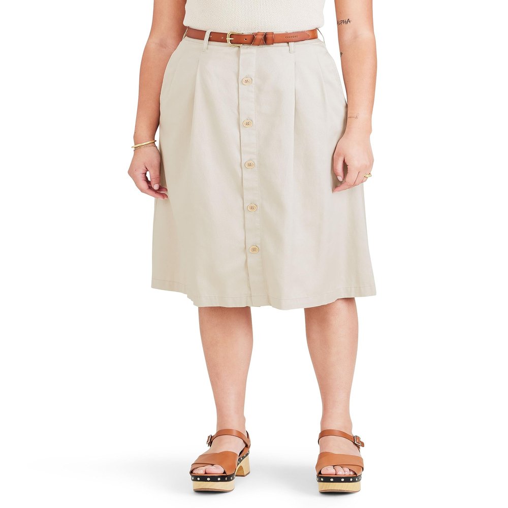 Dockers Women's Midi Skirt, (New) Sahara Khaki, 26