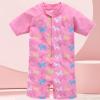 Girls Zipper Butterfly Swimsuit Quick Drying Middle and Big Boys and Girls Cartoon Cute Kids Swim Cover (M, 3-4 Years) view 2
