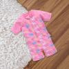 Girls Zipper Butterfly Swimsuit Quick Drying Middle and Big Boys and Girls Cartoon Cute Kids Swim Cover (M, 3-4 Years) view 3