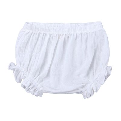 Dkygxwt Infant Baby Girls Boys Shorts Solid Spring Summer Casual Ruffle Shorts Pants Clothes(White,12-18 Months)