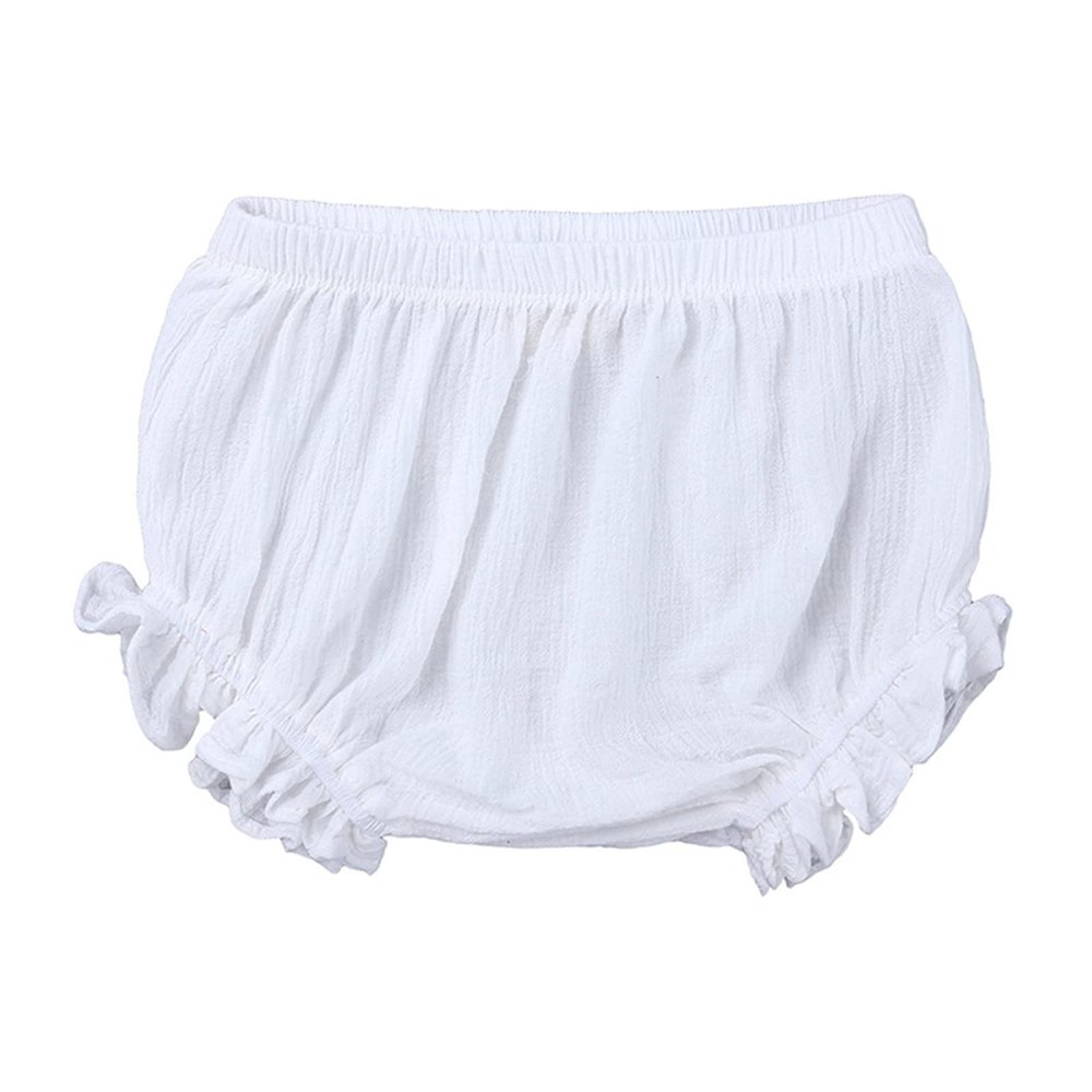 Dkygxwt Infant Baby Girls Boys Shorts Solid Spring Summer Casual Ruffle Shorts Pants Clothes(White,12-18 Months)