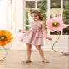 Danna Belle Easter Dress for Girl Summe Ruffle Dress One Shoulder Dress for Girl Size 6-7 Light Pink view 3