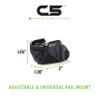 Viridian New C5 Green Laser Sight, Universal Rail Mounted, Gun Sight with Ambidextrous On and Off Switch, Rechargeable, Instant-On, Black view 4