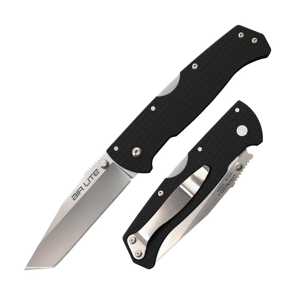 Cold Steel AIR LITE Tanto Point / 8" Overall / 3.5" Blade / 3MM Thick / AUS10A / Blister Packed,Black