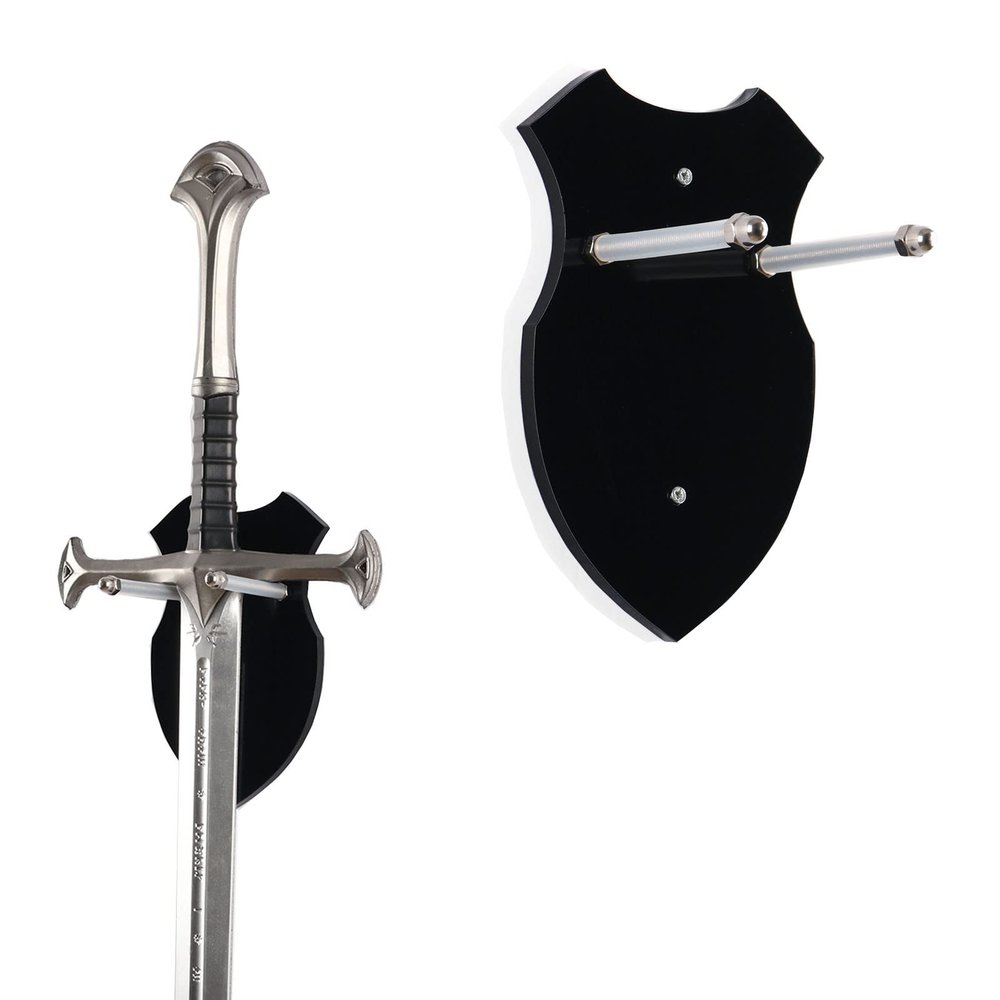 HHUXIUE Wall mounted sword rack sword stant axe holder wall mounted display rack single sword vertical wall mounted general sword racksword wall mountsword stand(black 1 set)