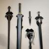 HHUXIUE Wall mounted sword rack sword stant axe holder wall mounted display rack single sword vertical wall mounted general sword racksword wall mountsword stand(black 1 set) view 3