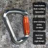 SEPEAK UIAA CE 30kN Climbing Carabiner Clips, Professional Heavy Duty Twist Locking Carabiners for Climbing,Mountaineering, Rappelling, Camping, Hiking, Swings, Large D Ring Hooks view 2