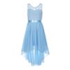 FEESHOW Girls Toddler Kids Flower Chiffon Pleated Bridesmaid Wedding Pageant Party Dress Light Blue A 6 Years view 1