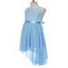 FEESHOW Girls Toddler Kids Flower Chiffon Pleated Bridesmaid Wedding Pageant Party Dress Light Blue A 6 Years view 4