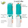 KXK Youth Reversible Basketball Jersey Shirts,Fashion Blank Basketball Jerseys for Kids Aqua/White view 3