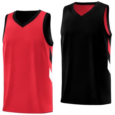 KXK Youth Reversible Basketball Jersey Shirts,Fashion Blank Basketball Jerseys for Kids Red/Black