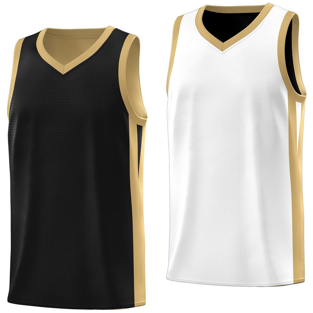 KXK Youth Reversible Basketball Jersey Shirts,Fashion Blank Basketball Jerseys for Kids Black/White