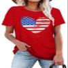 American Flag Heart Shirts for Women 4th of July T-Shirt Graphic Patriot Tee USA Flag Shirt Tops view 2