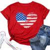 American Flag Heart Shirts for Women 4th of July T-Shirt Graphic Patriot Tee USA Flag Shirt Tops view 3