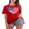 American Flag Heart Shirts for Women 4th of July T-Shirt Graphic Patriot Tee USA Flag Shirt Tops view 4